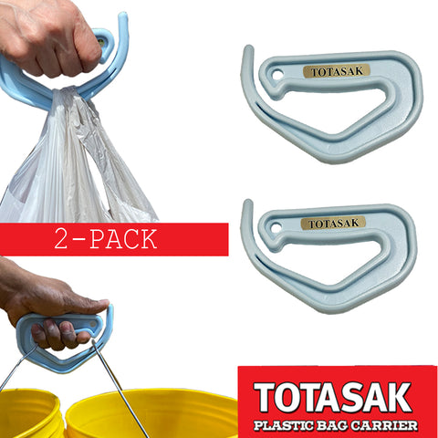 Totasak Grocery Bag Carrier (2-Pack Blue) - Multiple Shopping Bag Holder Handle - Durable Lightweight Multi Purpose Secondary Handle Tool