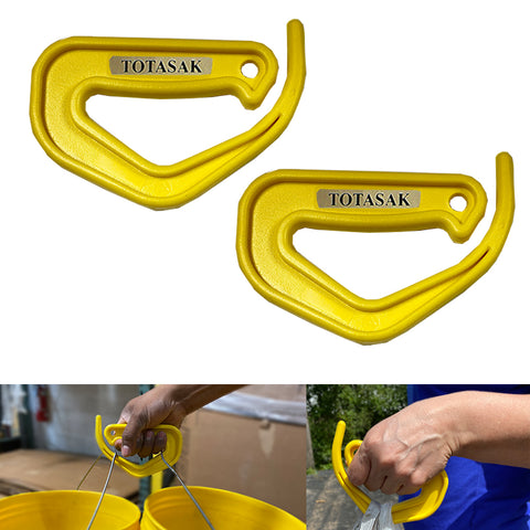 Totasak Grocery Bag Carrier (2-Pack Yellow) - Multiple Shopping Bag Holder Handle - Durable Lightweight Multi Purpose Secondary Handle Tool